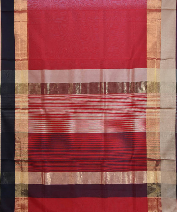 Maheshwari Handloom Red Maroon Sico Saree