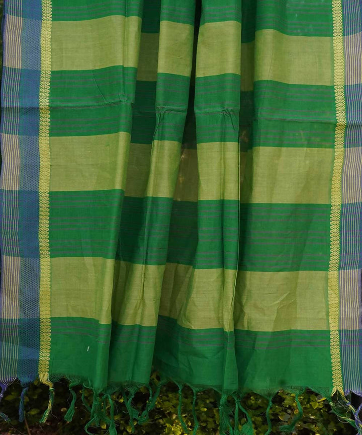 Bright Green Cotton Handwoven mangalagiri saree