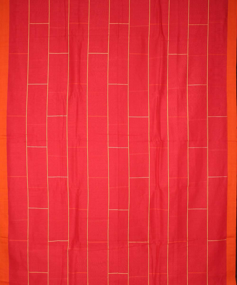 Handwoven red bengal cotton saree