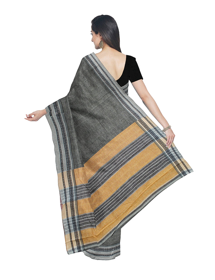 Grey Handloom Hubli Cotton Saree