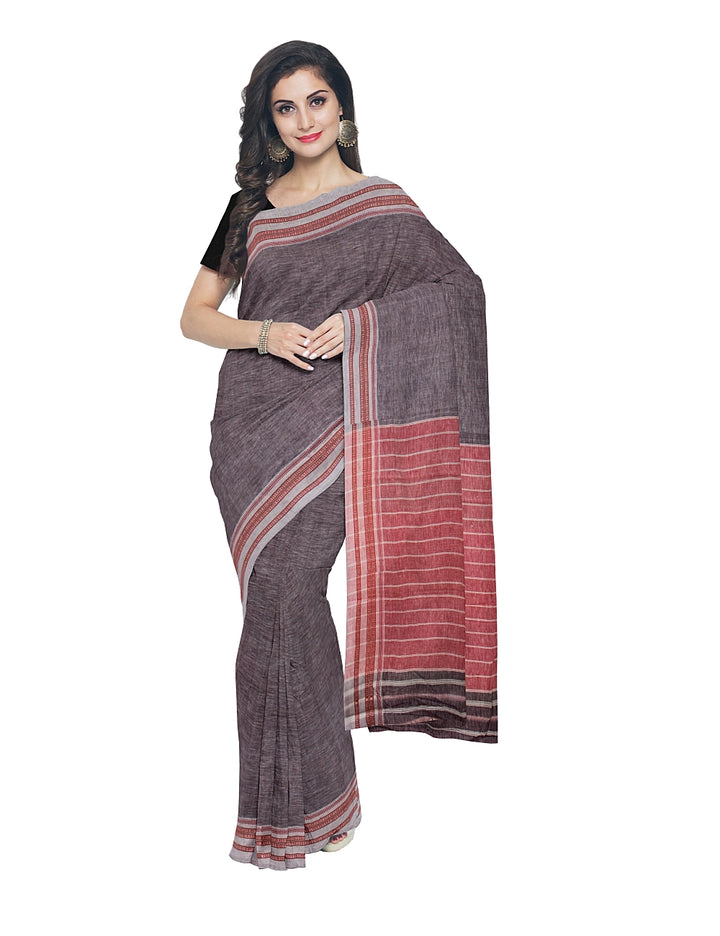 Handloom Light Grey Hubli Cotton Saree