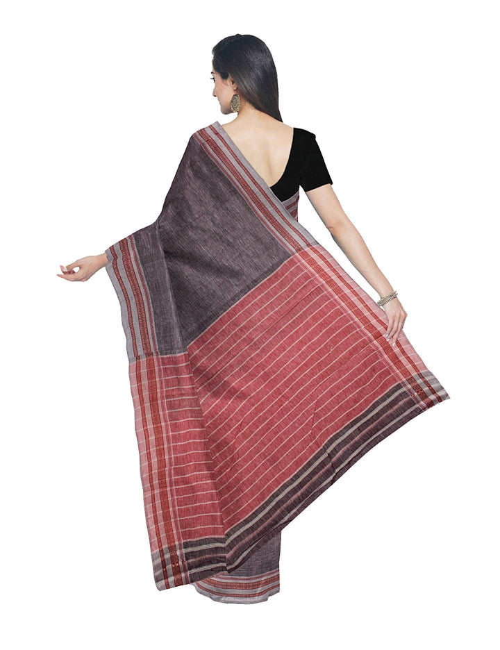 Handloom Light Grey Hubli Cotton Saree