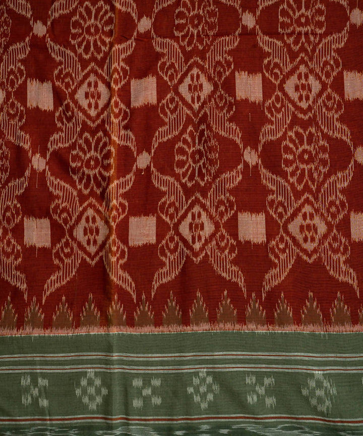 Auburn artichoke cotton handloom ikat nuapatna saree