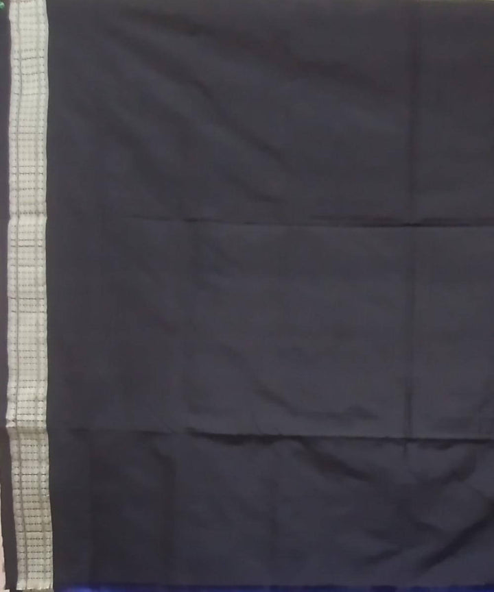Sky blue black handmade bomkai silk saree