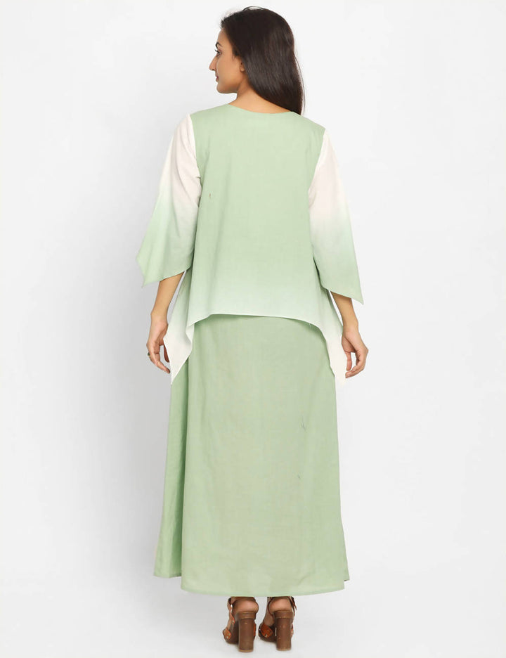 Pastel Green Handwoven Cotton Kurta Dress