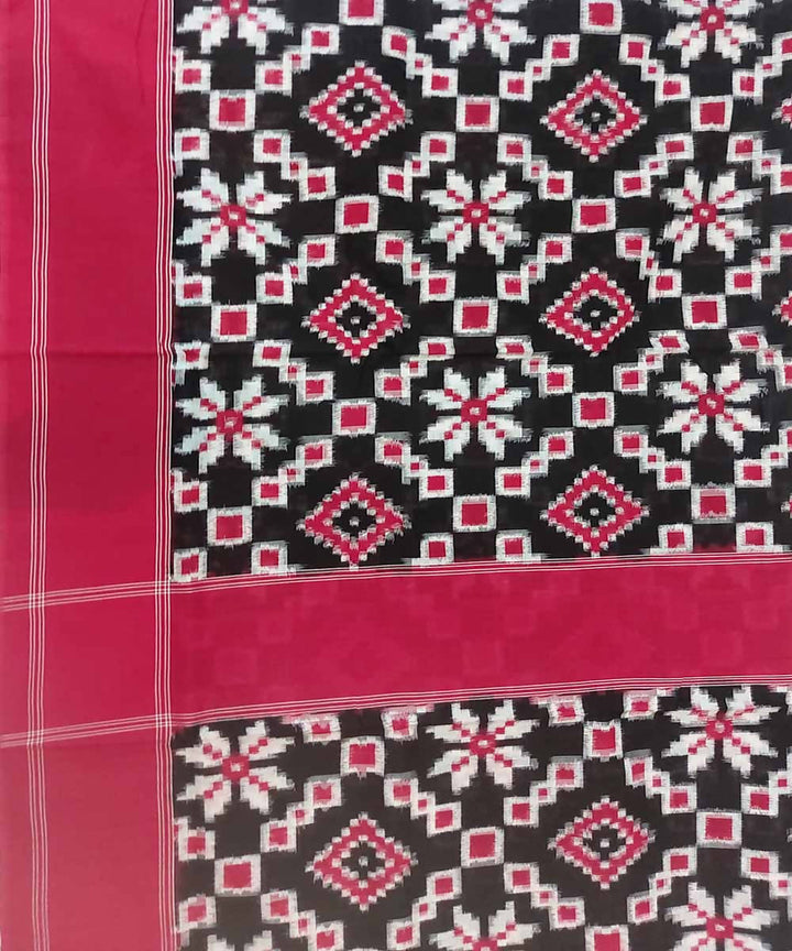 Black with red cotton handloom ikat pochampally saree