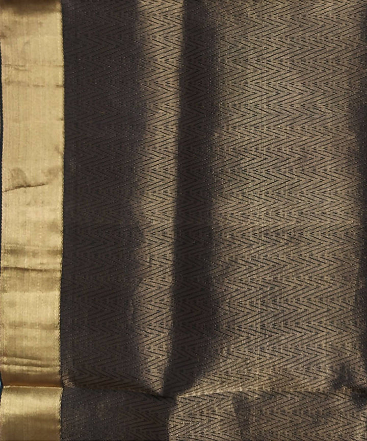 Black soft silk handloom saree
