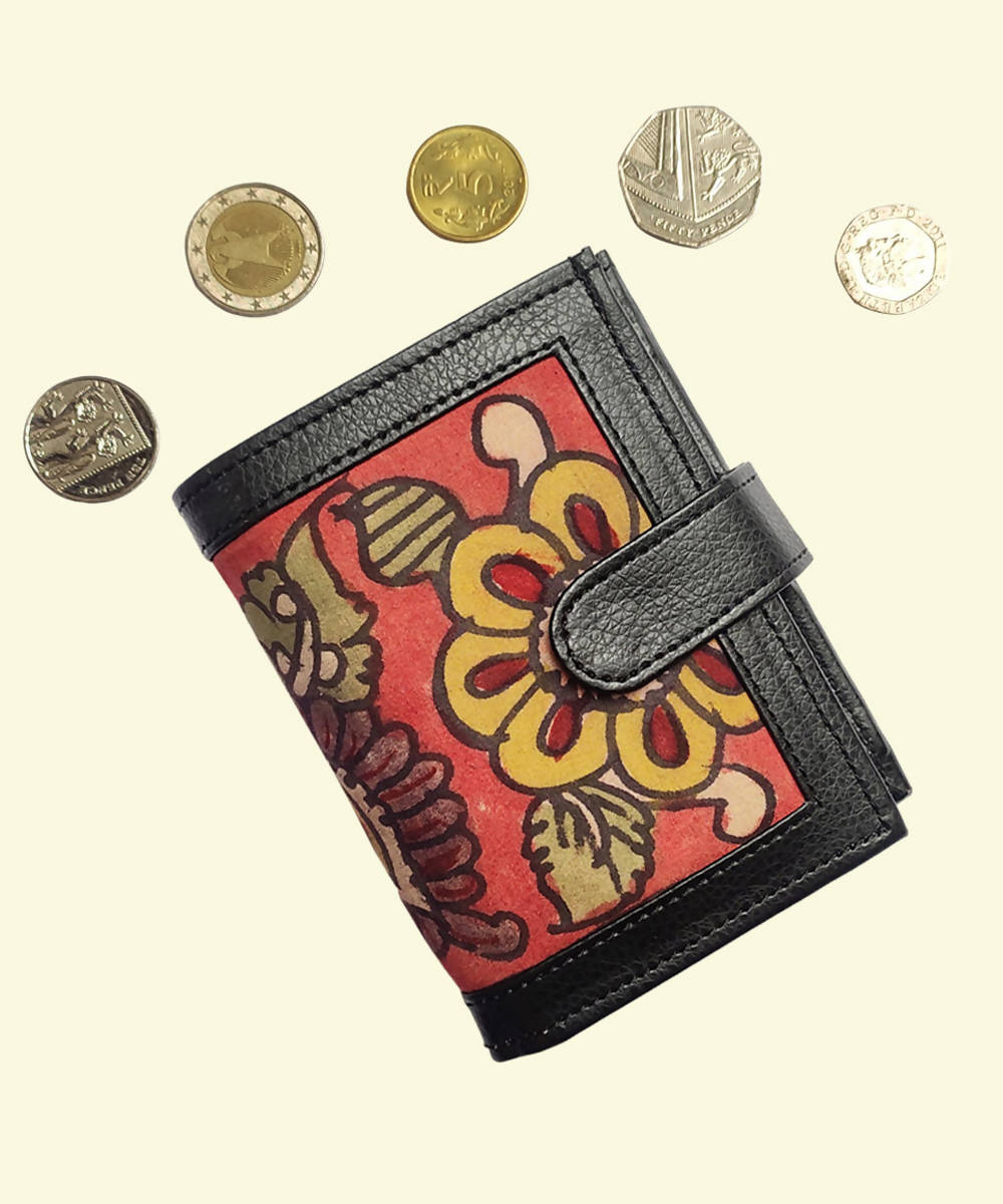 Handpainted Kalamkari Natural Dyed Ghicha Silk Clutch / Wallet 29