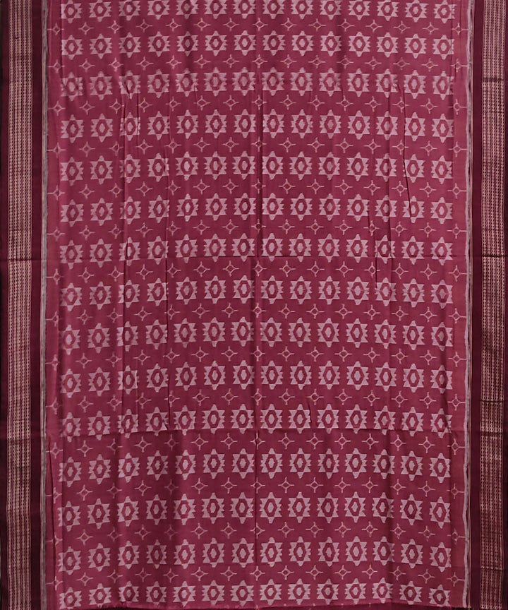 Mauve maroon cotton handwoven sambalpuri saree