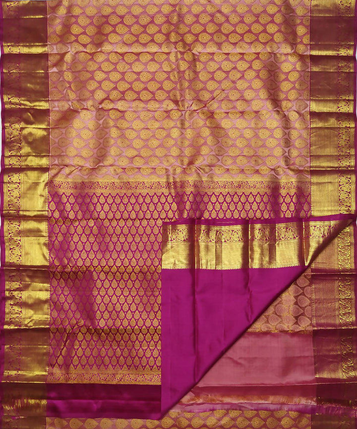 Light pink handloom kanjeevaram bridal silk saree