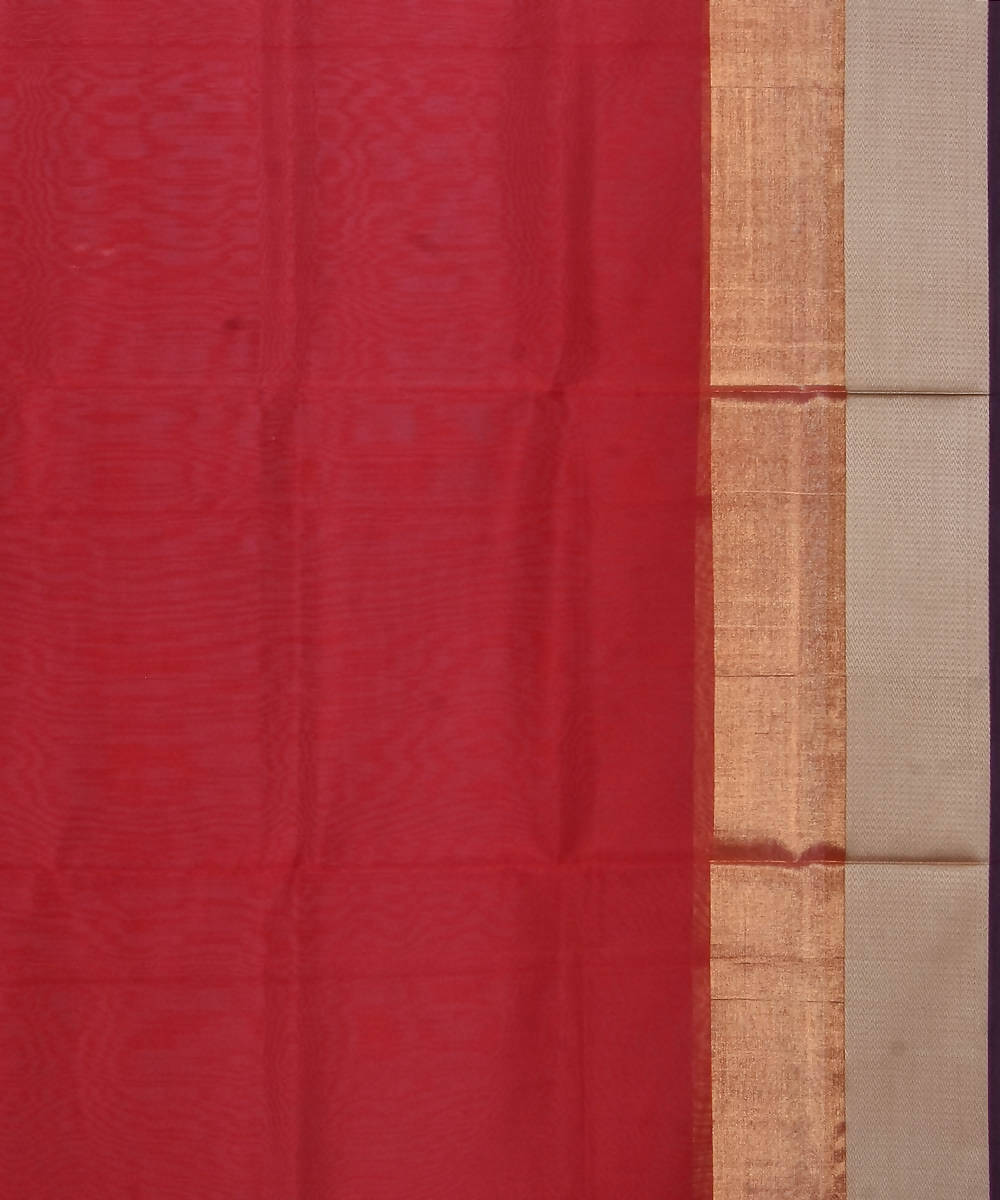 Maheshwari Handloom Red Maroon Sico Saree