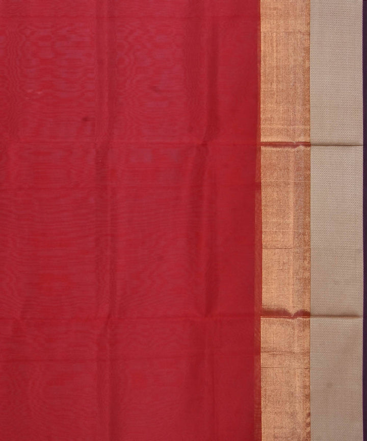Maheshwari Handloom Red Maroon Sico Saree