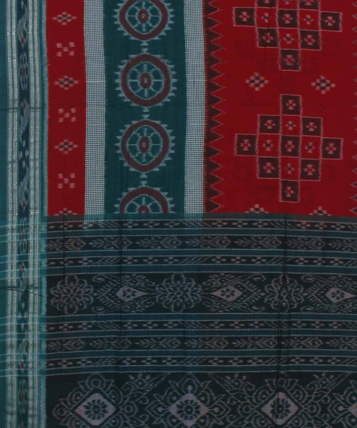 Green Maroon Nuapatna Cotton Saree