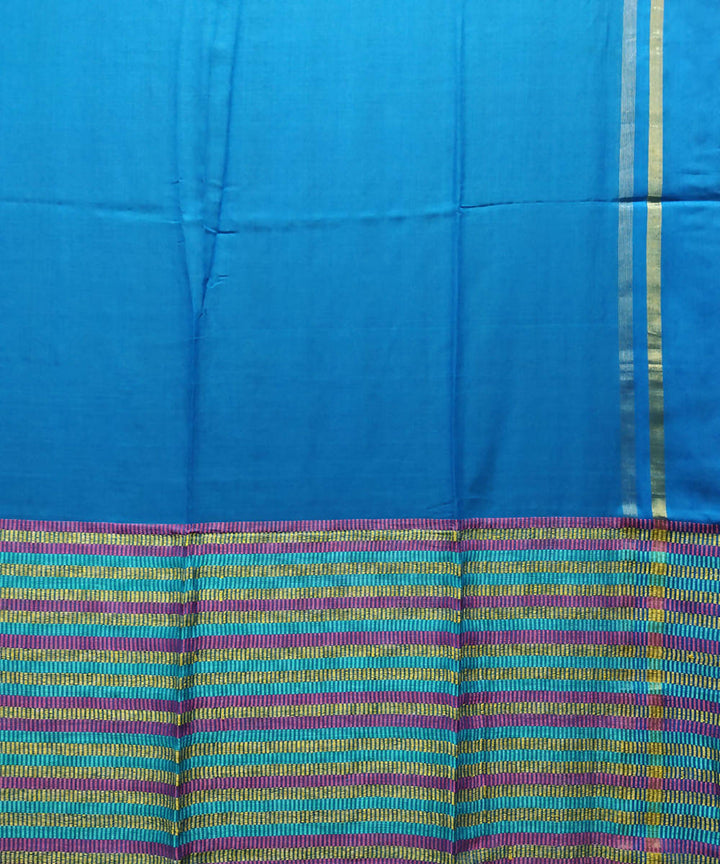 Dark blue handloom handspun cotton saree