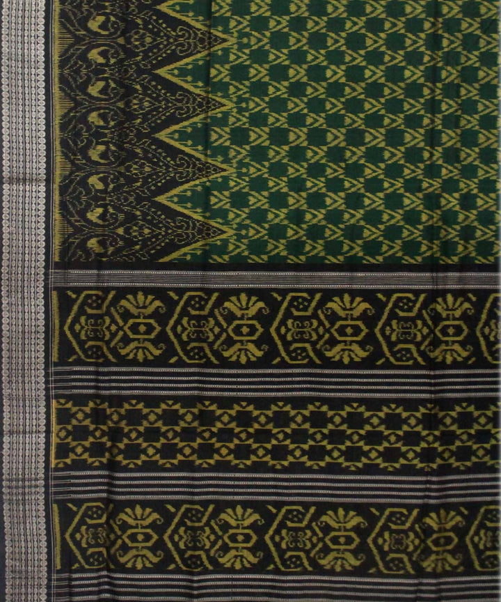 Sambalpuri Ikat Handloom Saree in Green Black