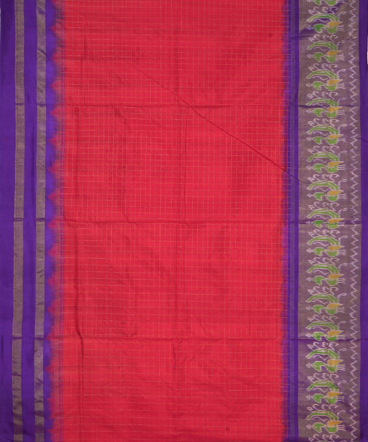Handloom pink red ikat silk pochampally saree