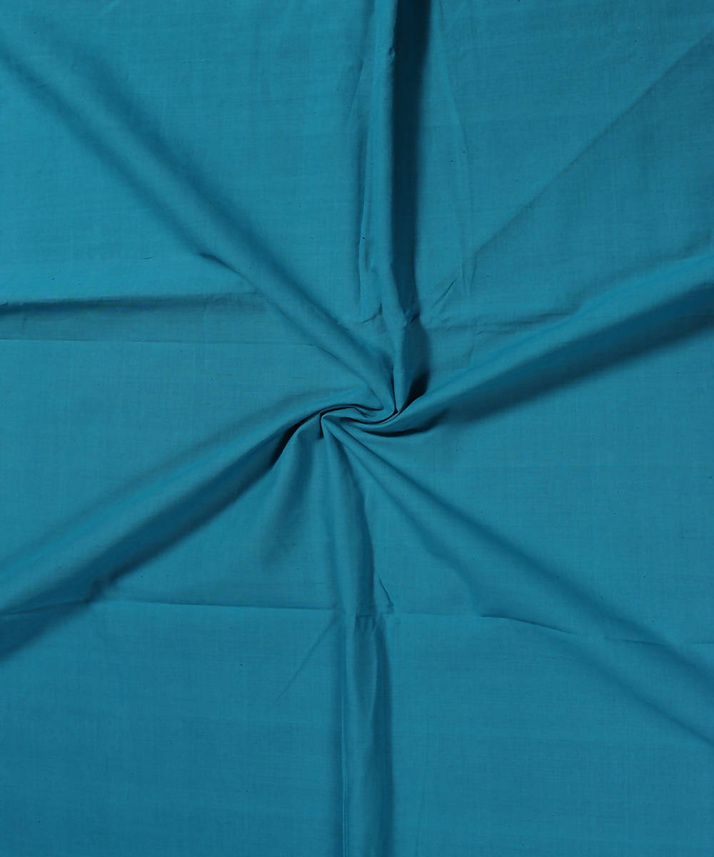 Teal blue handwoven cotton mangalagiri fabrics