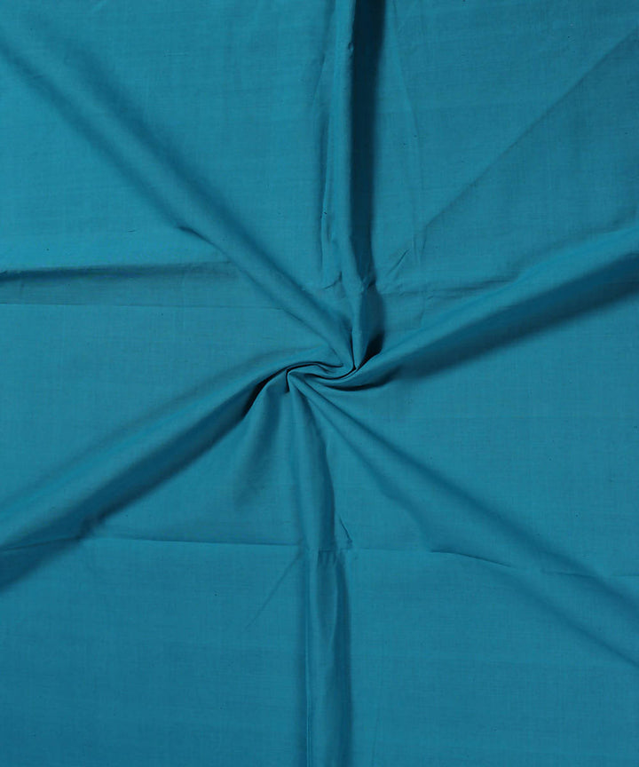 Teal blue handwoven cotton mangalagiri fabrics