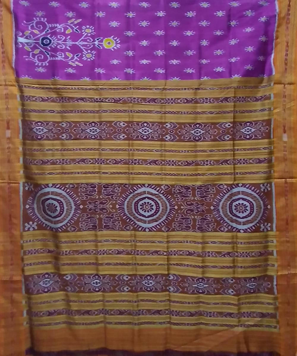 Violet maroon silk handloom khandua saree