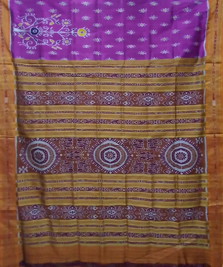 Violet maroon silk handloom khandua saree