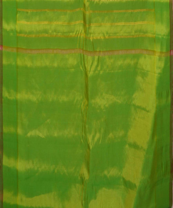 orange green handloom gadwal silk saree