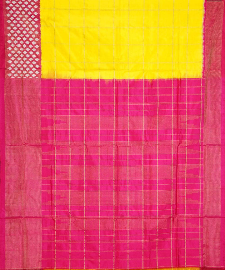 Handloom yellow ikkat silk pochampally saree