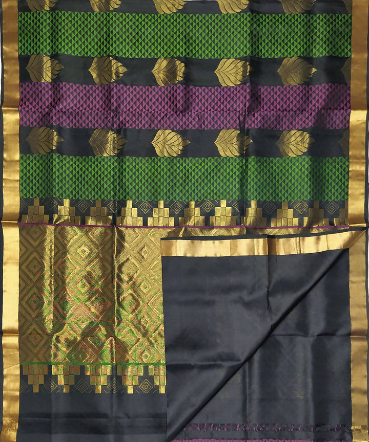 Black handloom soft silk saree