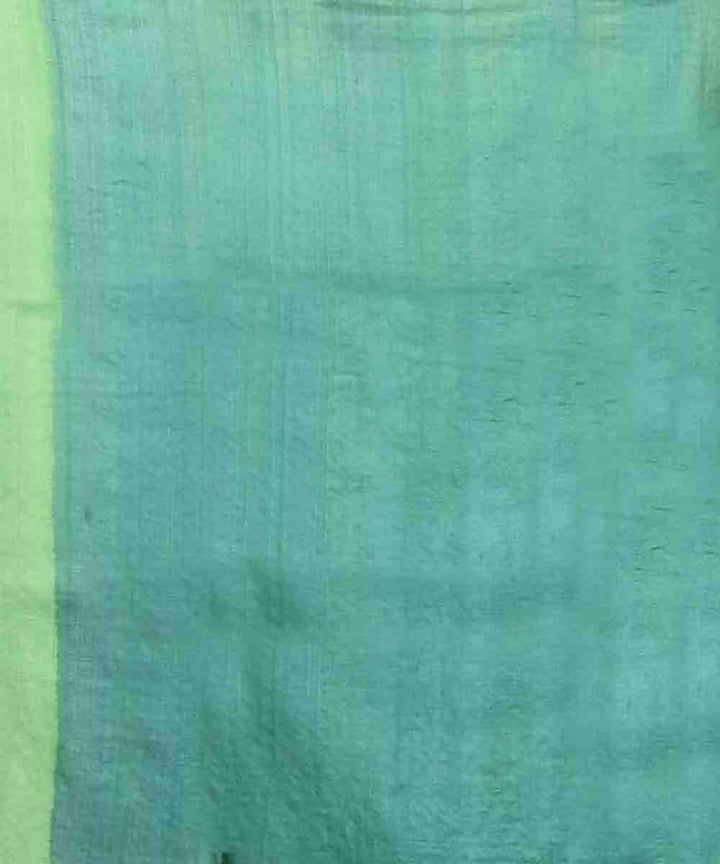 Cyan Green exclusive bengal tasar saree with hand embroidery work