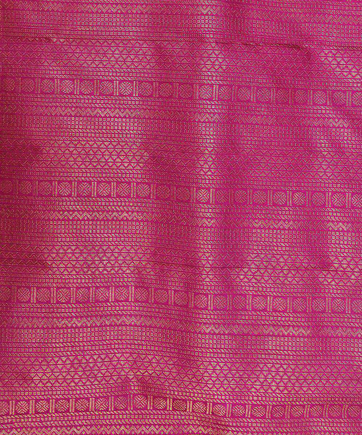 Navy blue and pink handloom soft silk saree