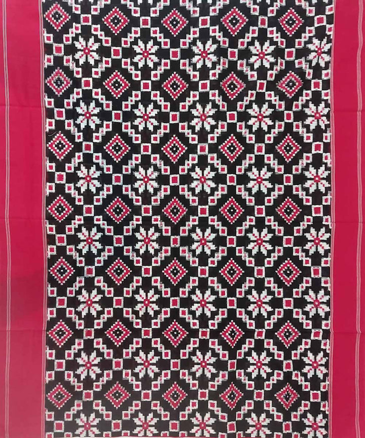 Black with red cotton handloom ikat pochampally saree