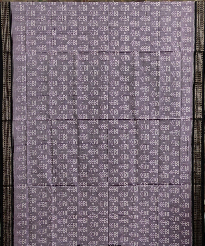 Grey black cotton handwoven sambalpuri saree