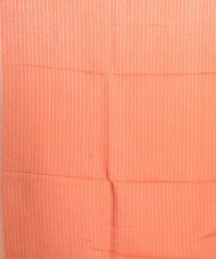 Resham shilpi bengal orange silk cotton handwoven jamdani saree