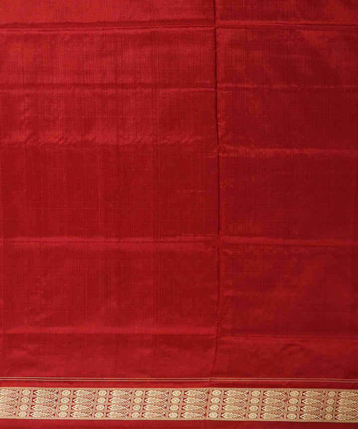 Maroon and red silk handwoven sambalpuri saree