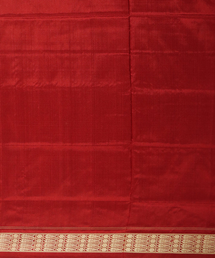 Maroon and red silk handwoven sambalpuri saree