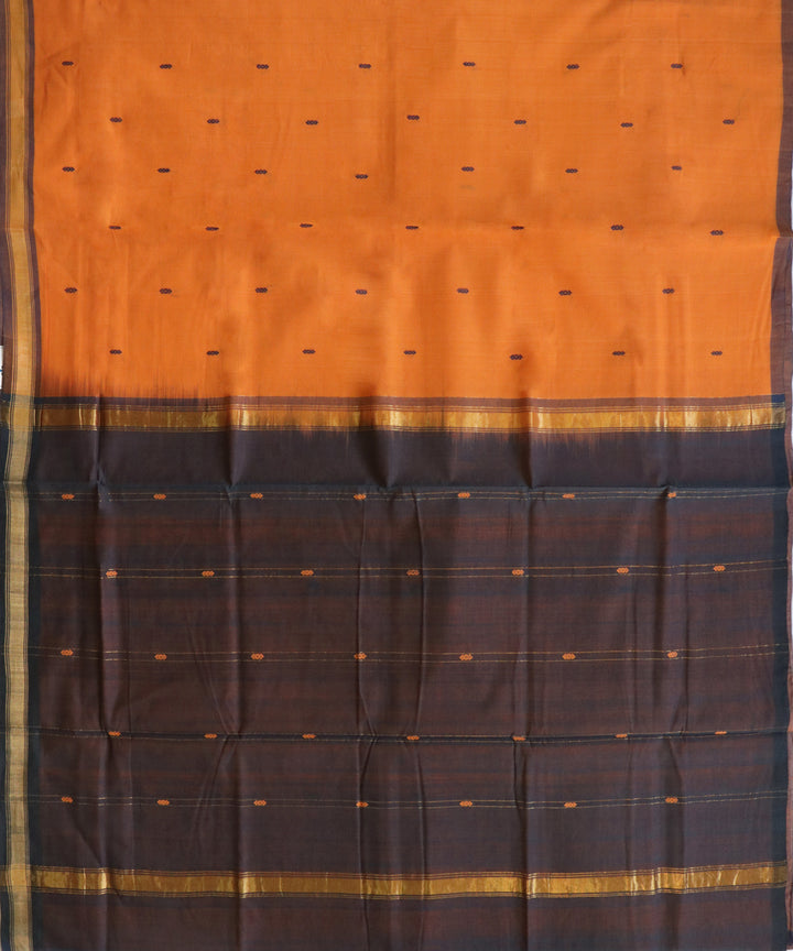 Orange violet handwoven cotton rajahmundry saree