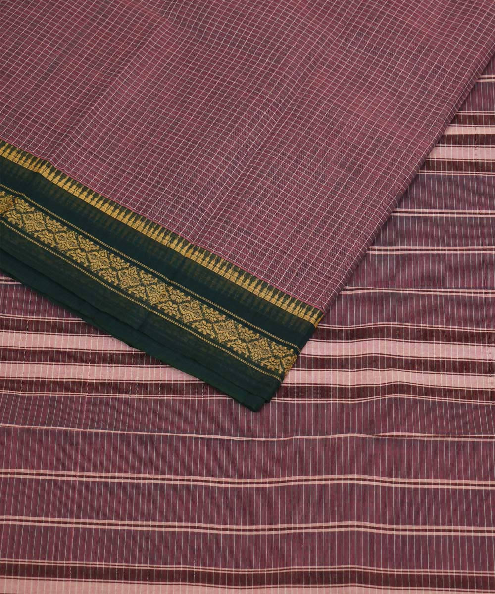 Light lavender handwoven cotton narayanpet saree