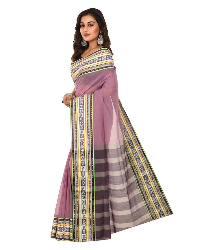 Purple bengal shantipuri cotton saree