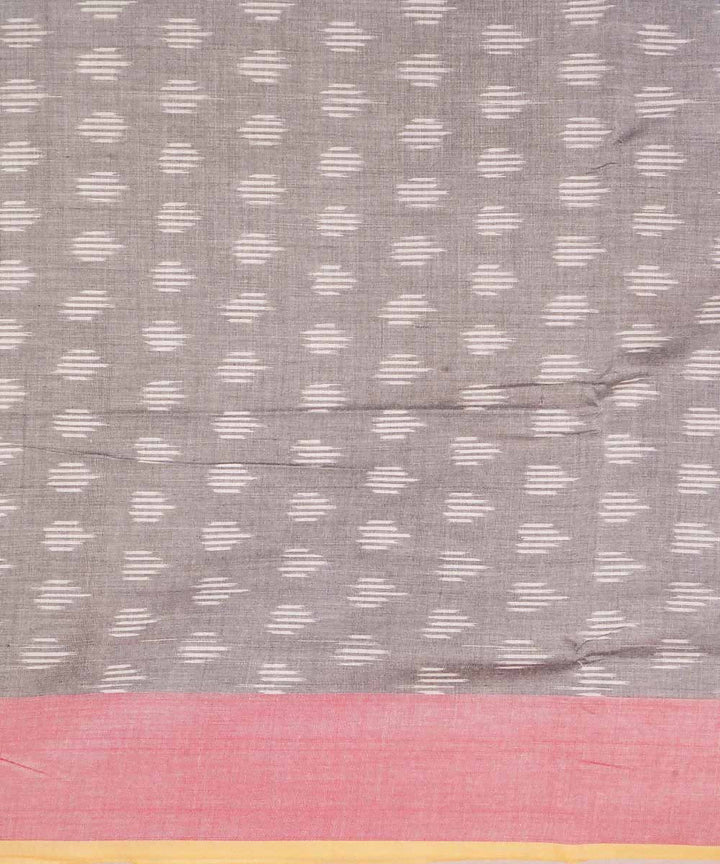 Grey and red cotton handloom ikat pochampally saree