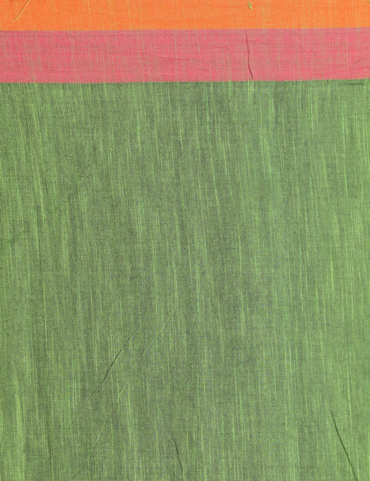 Green red begampuri handspun handwoven cotton saree