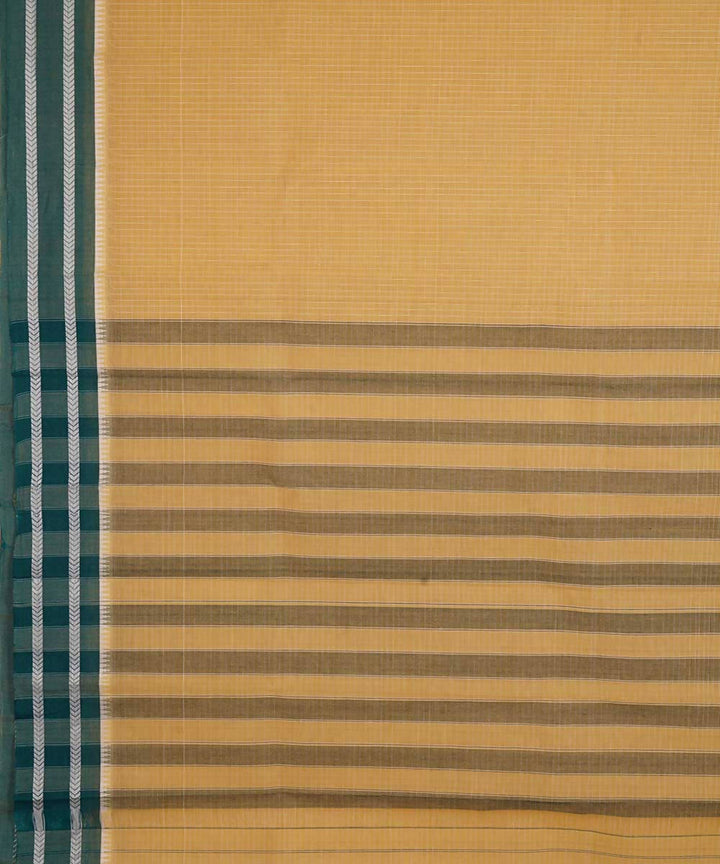 Earth yellow handwoven cotton narayanpet saree