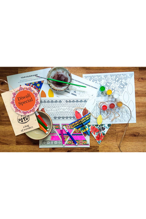 Potli diy educational craft kit paper diya making kit with madhubani art