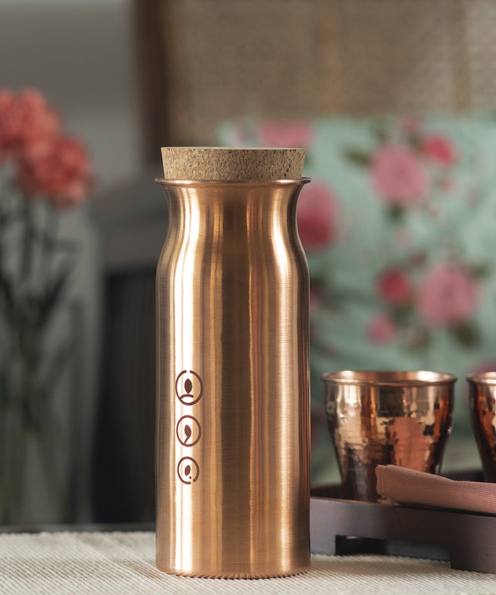 Handmade copper aqua table top carafe