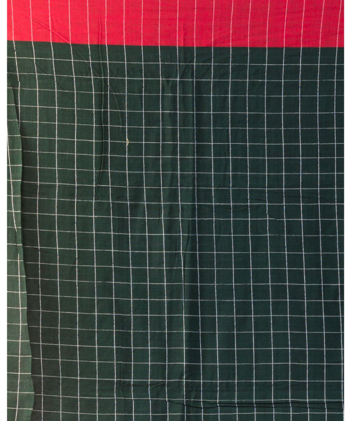 Black red handwoven bengal cotton saree