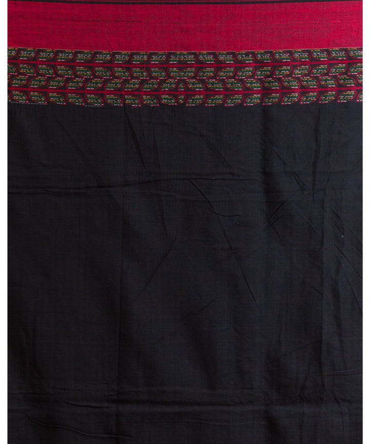 Black red handwoven bengal cotton saree