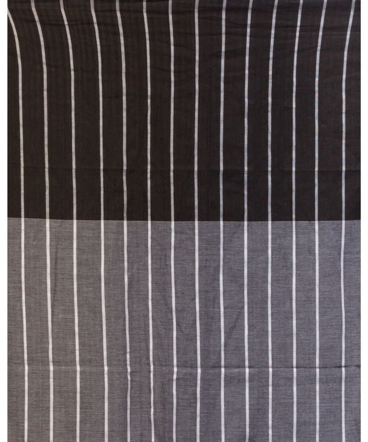 Black grey handwoven bengal cotton saree