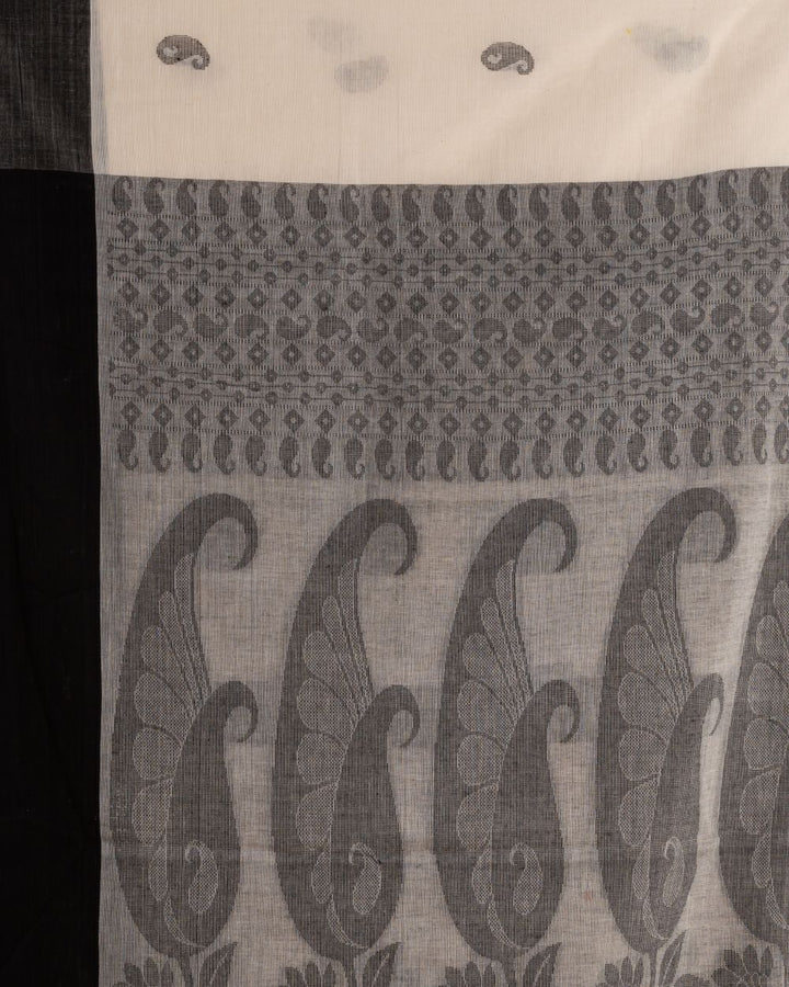 Off white bengal handwoven cotton saree