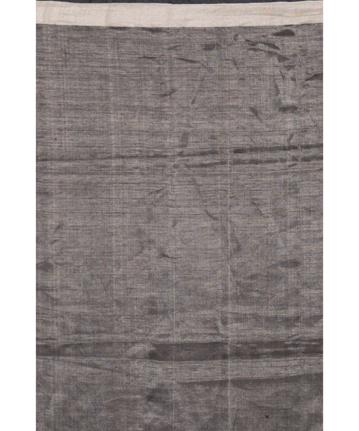 Golden handwoven bengal linen saree