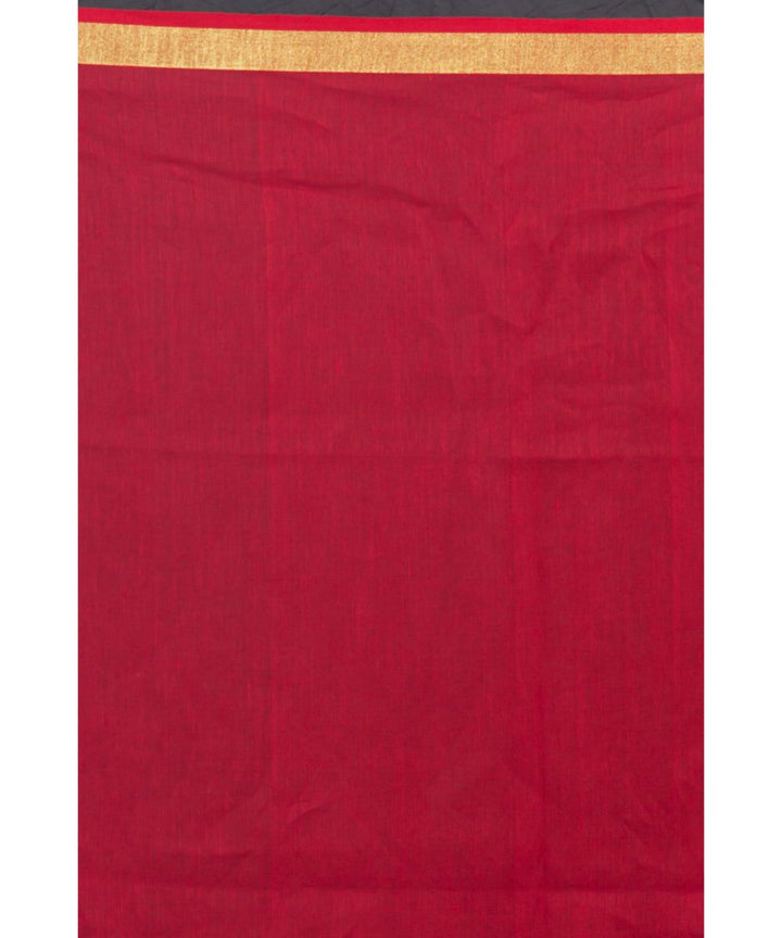 Maroon gold handwoven bengal linen saree