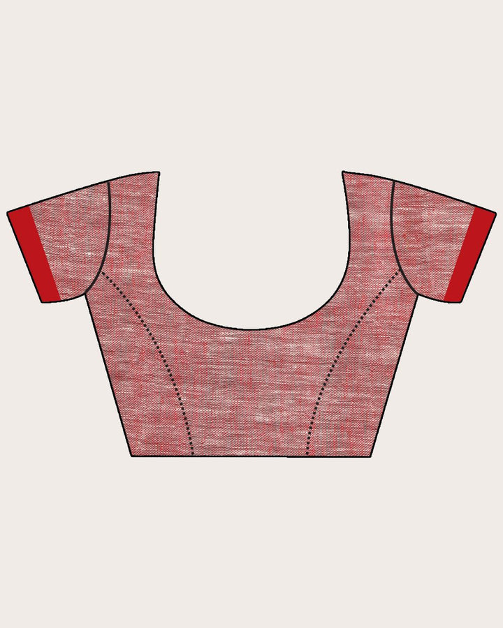 Grey handloom linen jamdani saree