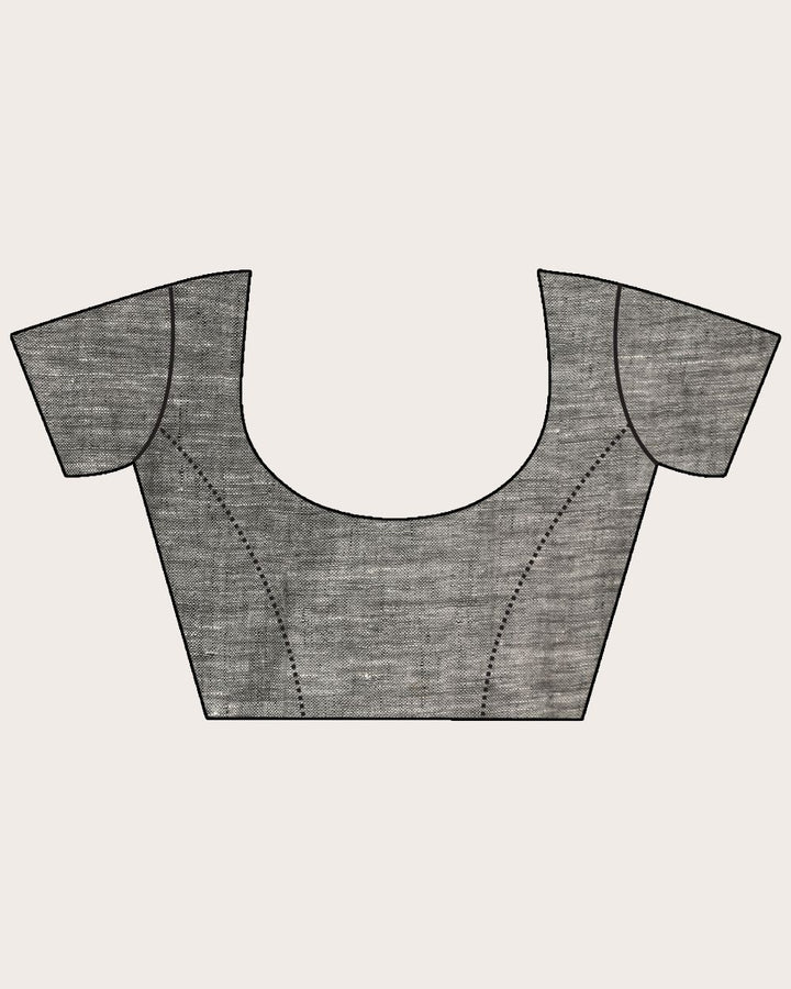 White handloom linen jamdani saree